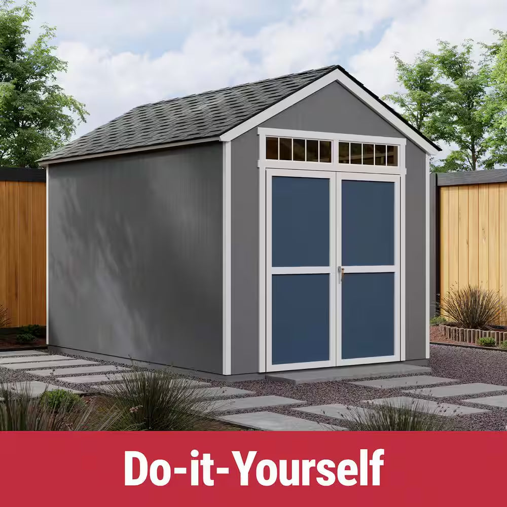 DIY Majestic 8 Ft. X 12 Ft. Pre-Cut Wood Shed without Floor - Outdoor Storage Kit with Wrap around Loft (96 Sq. Ft.)