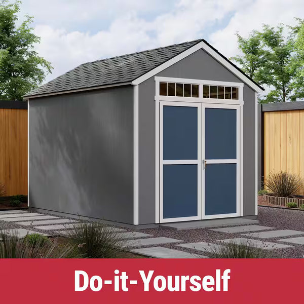 DIY Majestic 8 Ft. X 12 Ft. Pre-Cut Wood Shed without Floor - Outdoor Storage Kit with Wrap around Loft (96 Sq. Ft.)