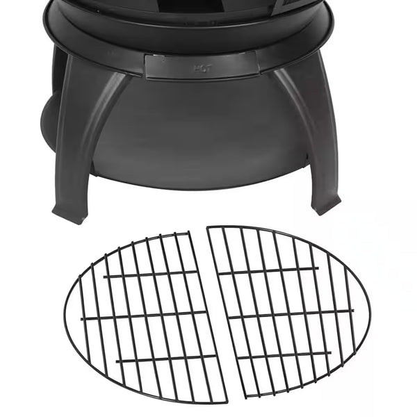 45 In. Outdoor Fireplace Wooden Black Fire Pit, Chimenea
