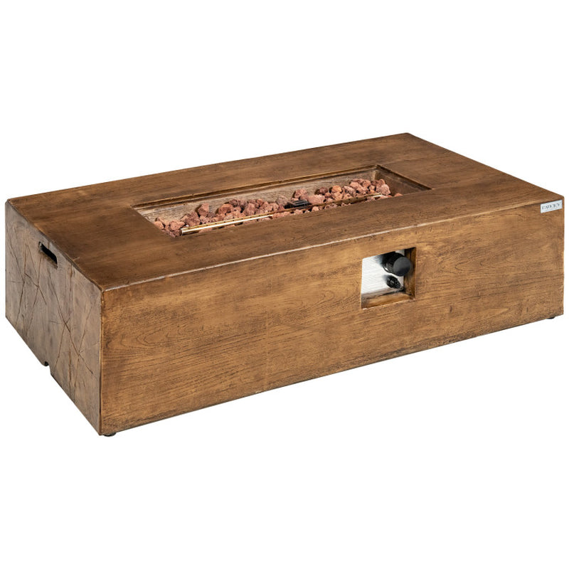 48 X 27 Inch Outdoor Gas Fire Pit Table 50,000 BTU with Lava Rocks and Cover