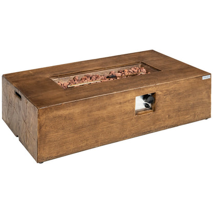 48 X 27 Inch Outdoor Gas Fire Pit Table 50,000 BTU with Lava Rocks and Cover
