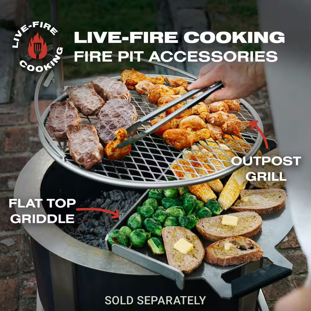 X-Series 24-Smokeless Fire Pit - Heavy-Gauge Steel Material - Compatible with Cooking and Grilling - Corten Steel