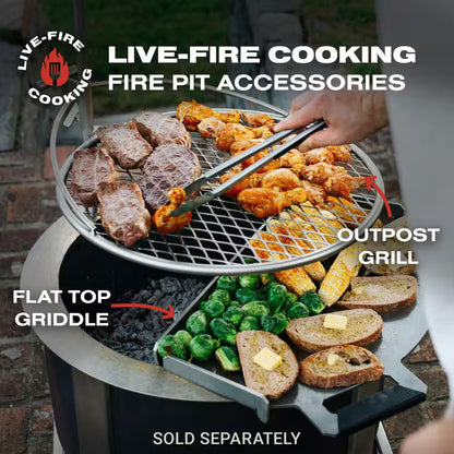 X-Series 24-Smokeless Fire Pit - Heavy-Gauge Steel Material - Compatible with Cooking and Grilling - Corten Steel