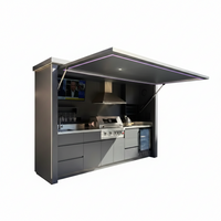 Outdoor Kitchen BBQ Pod Built for Entertainment, Moisture Resistant Stainless Steel, Modular Design, Shelter